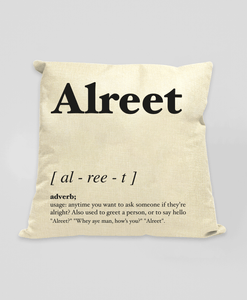 Alreet - Geordie Dialect Cushion