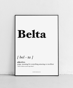 Belta - Geordie Dictionary Print