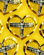 Load image into Gallery viewer, Angel of The North Gold Heart - Enamel Pin Badge