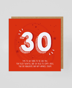 30th - Greetings Card