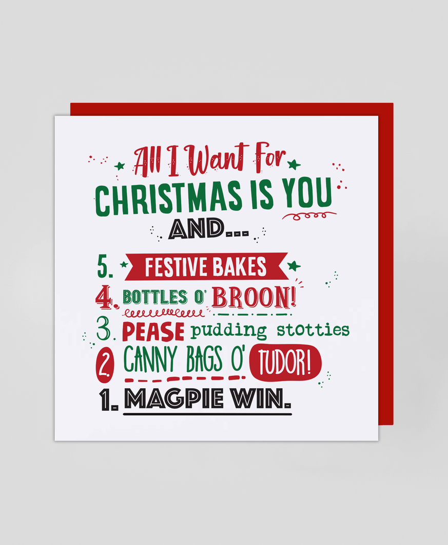 All I Want For Christmas - Greetings Card