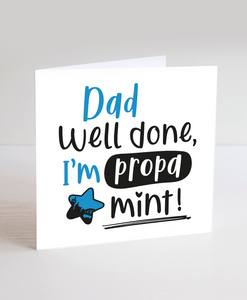 Dad Propa Mint (BLUE) - Greetings Card