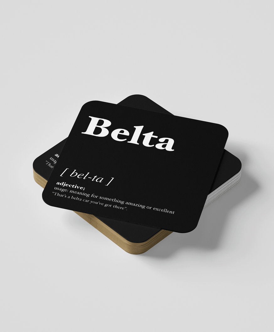 Belta - Geordie Dialect Coaster (Black)