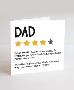 Dad Five Stars - Greetings Card