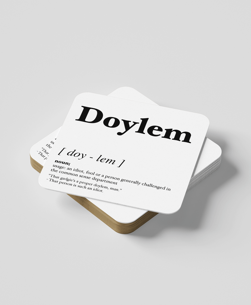 Doylem - Geordie Dialect Coaster (White)