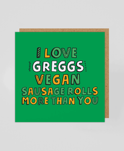 Vegan Sausage Roll - Greetings Card
