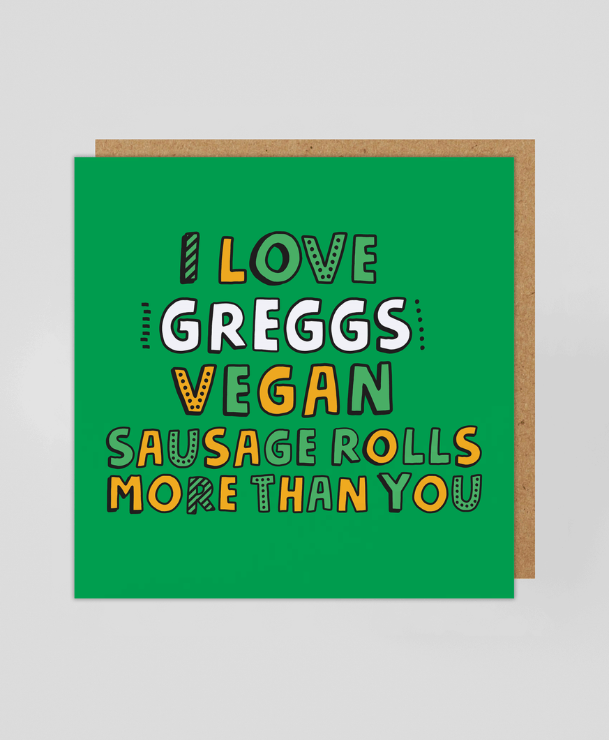 Vegan Sausage Roll - Greetings Card