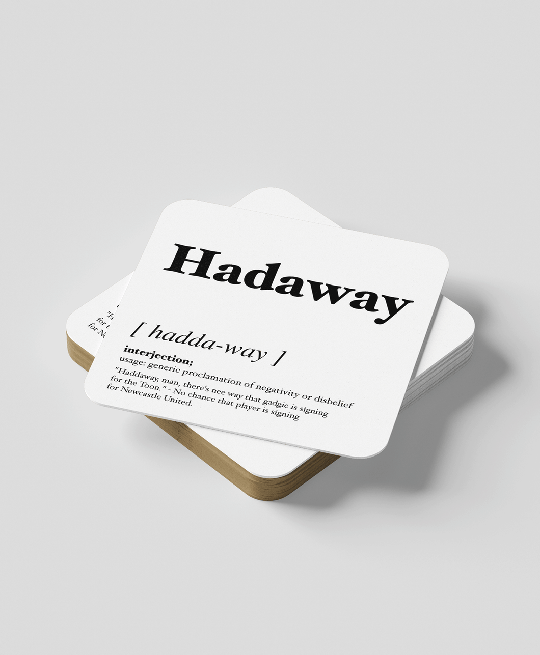 Hadaway - Geordie Dialect Coaster (White)