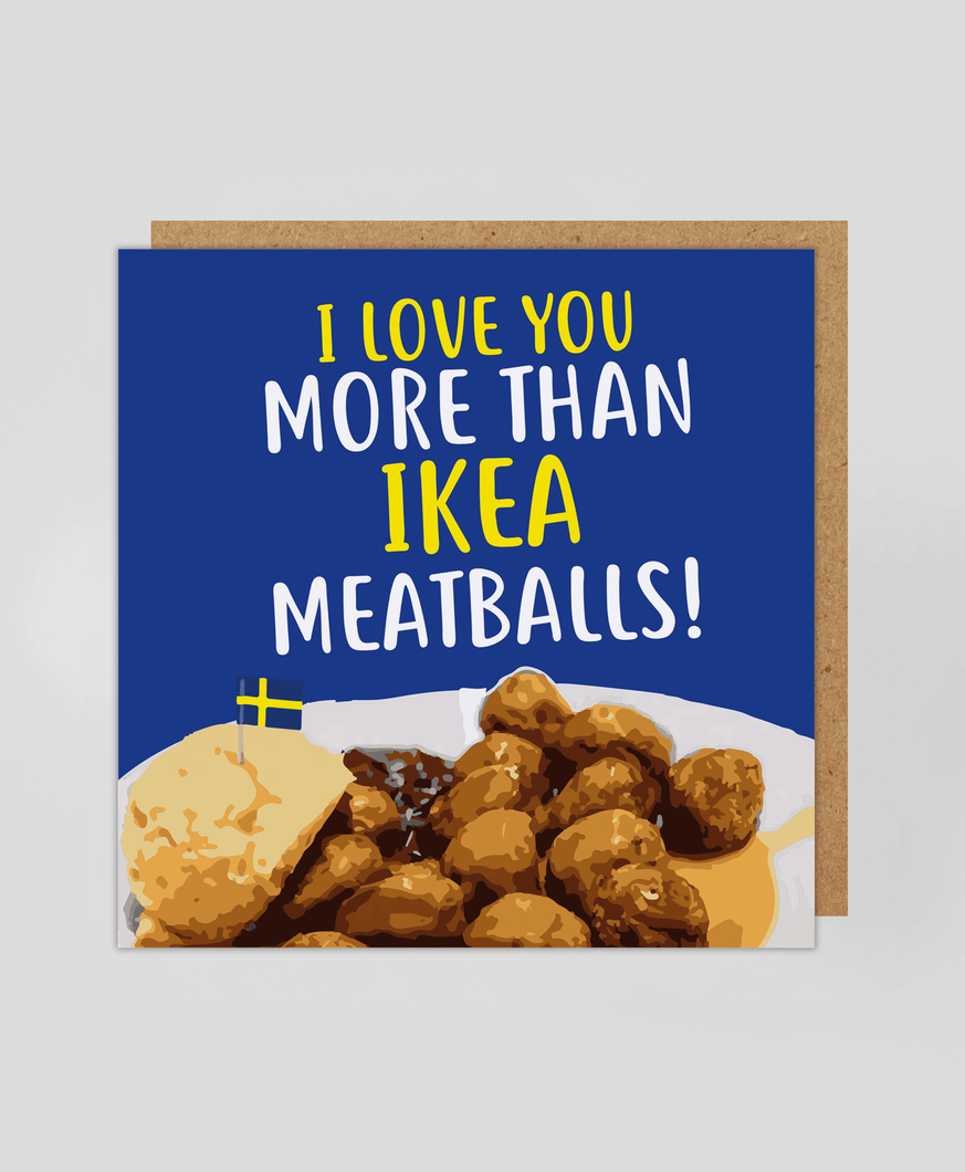 IKEA Meatballs (Blue) - Greetings Card