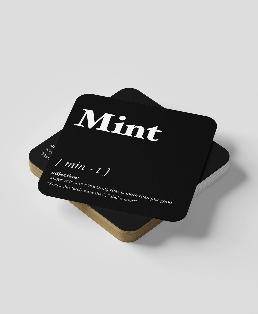 Mint - Geordie Dialect Coaster (Black)