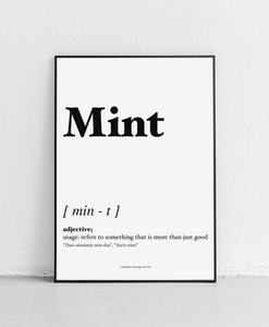 Mint - Geordie Dictionary Print