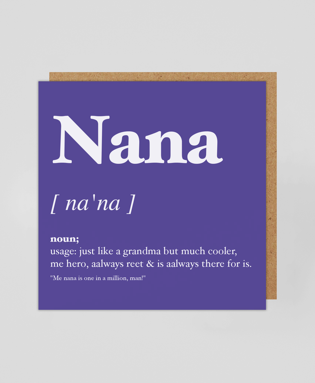 Nana Geordie Dialect - Greetings Card