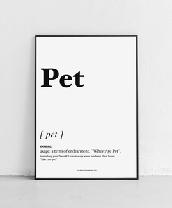 Pet - Geordie Dictionary Print