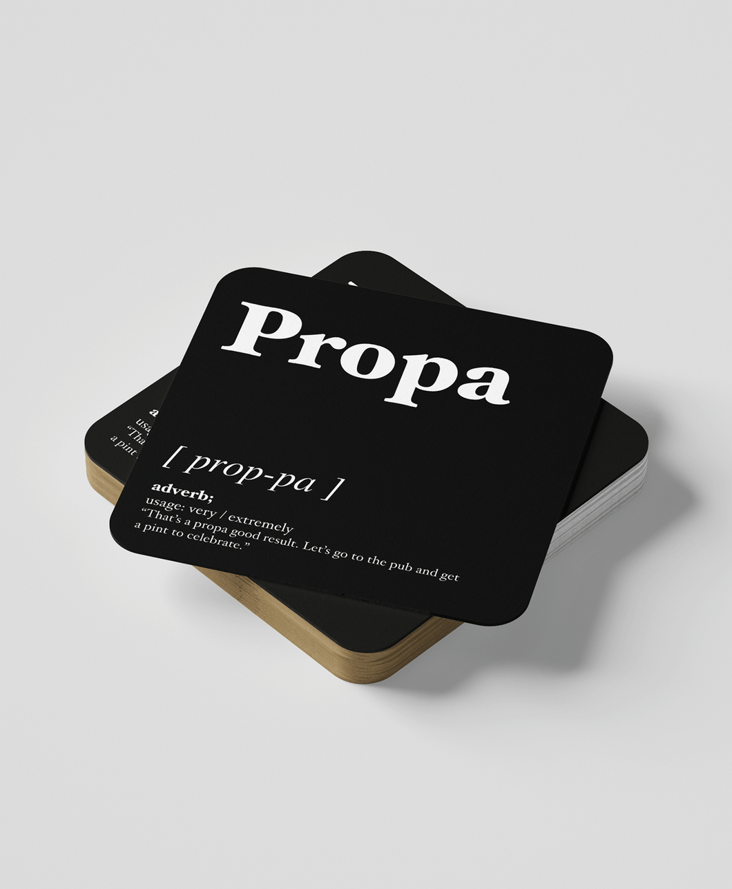 Propa - Geordie Dictionary Coaster (Black)