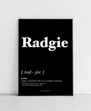 Load image into Gallery viewer, Radgie - Geordie Dictionary Print