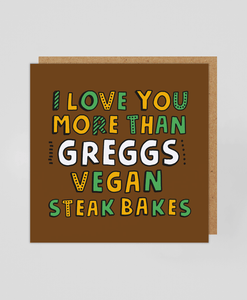 Vegan Steak Bake - Greetings Card