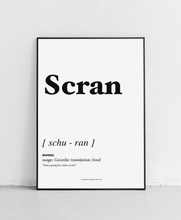 Load image into Gallery viewer, Scran - Geordie Dictionary Print