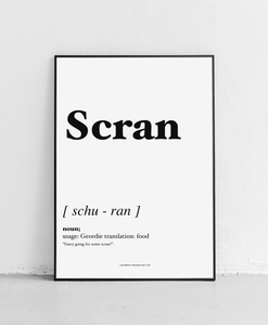 Scran - Geordie Dictionary Print